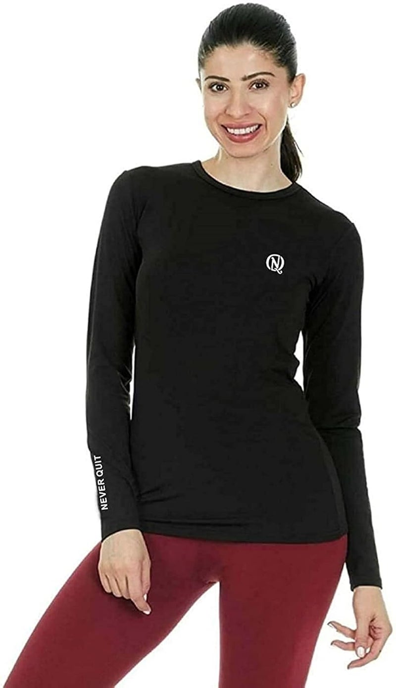 NEVER QUIT Compression Top Full Sleeve Tights Women T-Shirt for Sports - Image 3