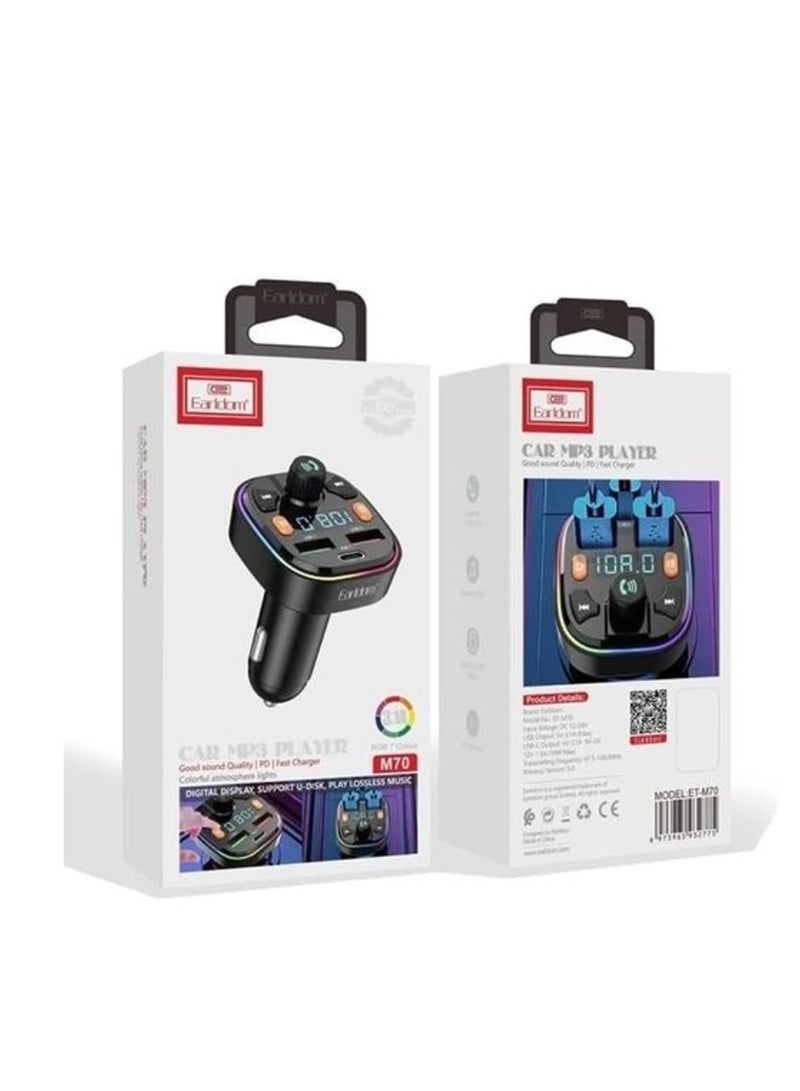 EARLDOM M70 Auto Radio Mp3 Player Music Adapter Dual USB Car Charger - Image 5