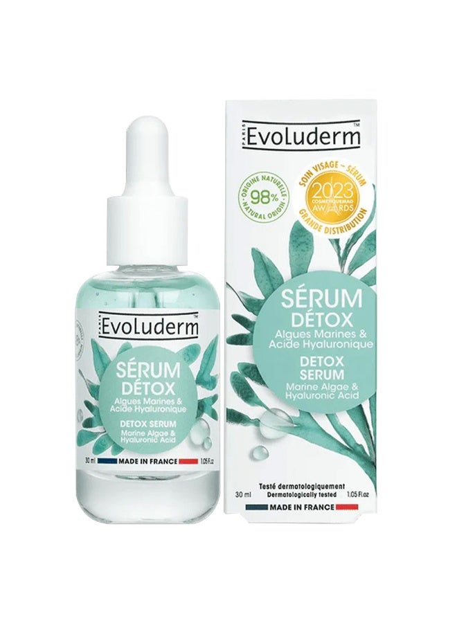 Evoluderm Detox Serum With Marine Algae And Hyaluronic Acid For Detoxifying And Hydration 30 ML