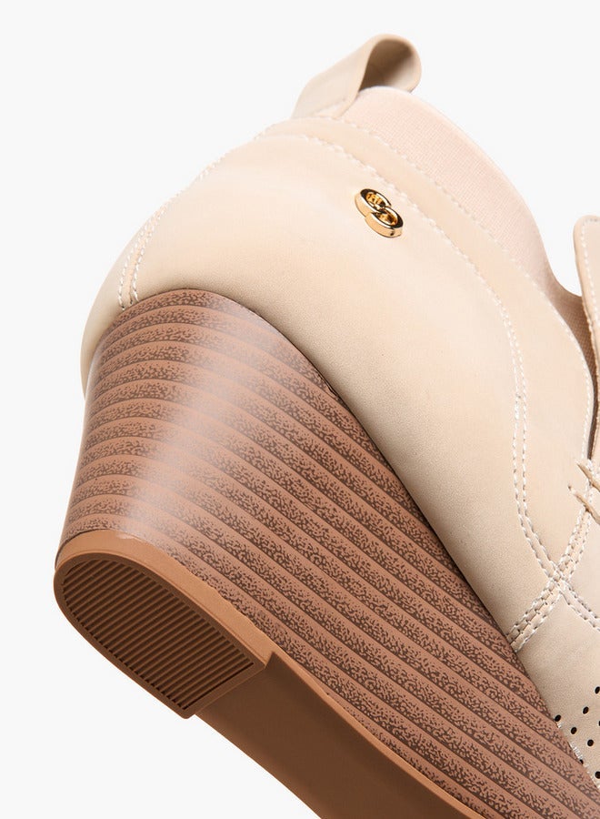 Celeste Women's Perforated Wedge Heel Ankle Boots - Image 5