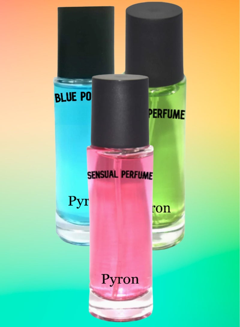 بيرون مجموعة العطور تحتوي على عطر بلو بودر عطر ايدن و عطر سنشوال 30 مل EDP - Image 1