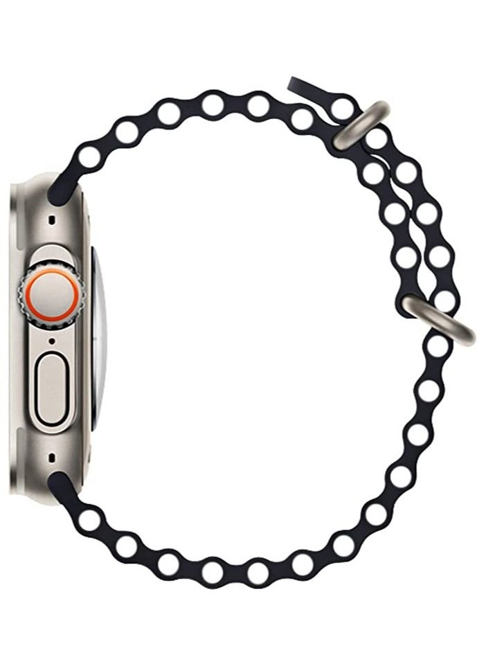 Generic - Ocean Watch Band Silicon Band for Apple Watch Ultra 1/2 49mm 46mm 45mm 44mm 42mm, Silicone Sport Strap Compatible with iwatch Series 10 9 8 7 6 5 4 3 2 1 SE - Image 1