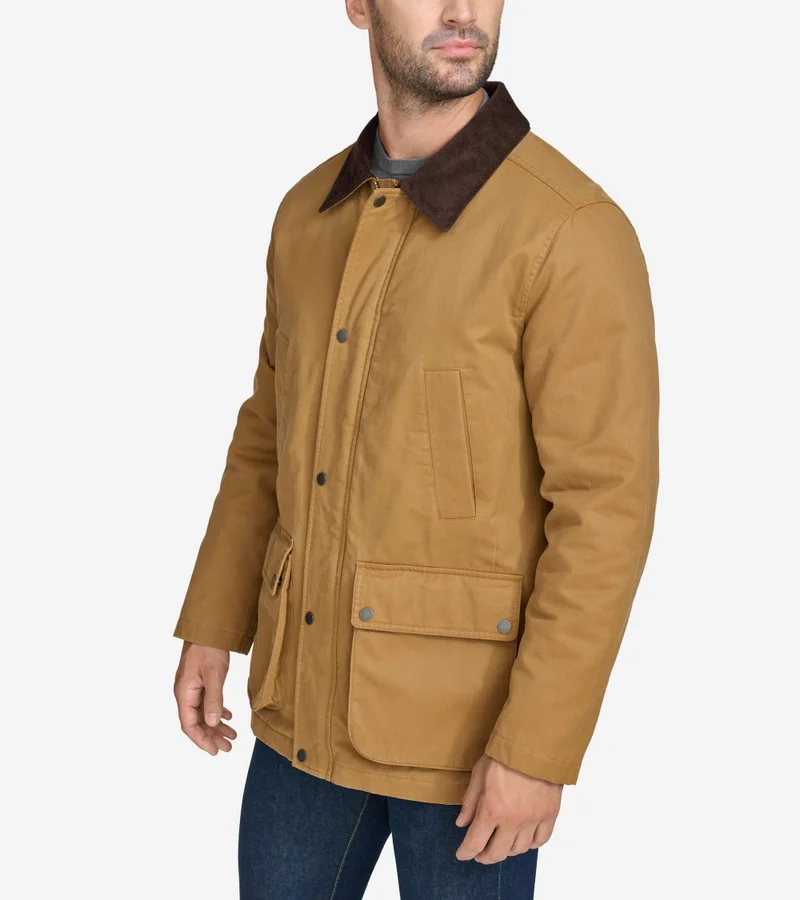كول هان Men's Coated Cotton Rain Jacket