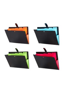 Y&D 4 Pack Expanding File Folders 6 Pockets, Accordion Organizer Folder A4 Letter Size Document for School Office  - Image 1