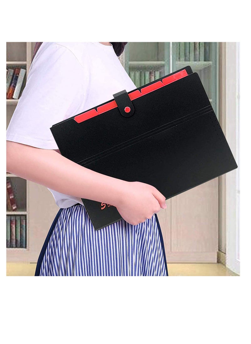 Y&D - 4 Pack Expanding File Folders 6 Pockets, Accordion Organizer Folder A4 Letter Size Document for School Office - Image 1