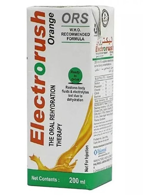 Electrorush Orange Drink – 200ml Rehydration Solution
