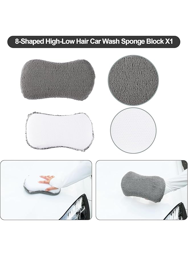 Tazweeq Car Detailing Kit - 12-Piece Microfiber Towels Set With Wash Gloves, Wheel Brushes And Waxing Sponge, Professional Auto Cleaning Tools For Car Interior And Exterior - Image 2