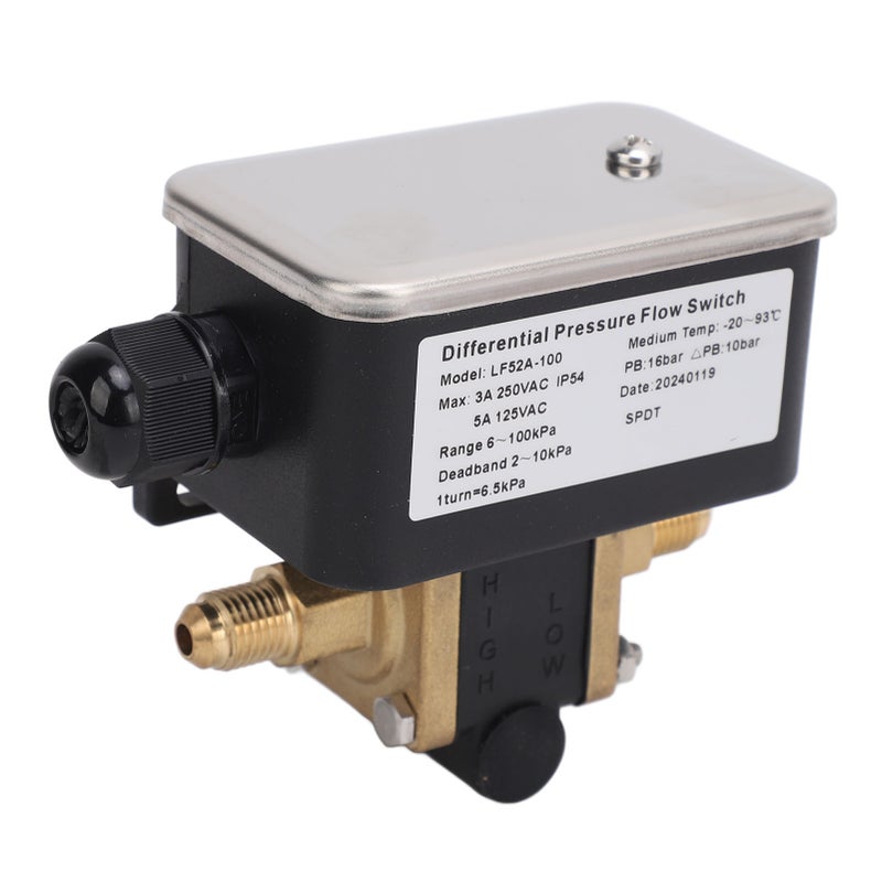 Differential Pressure Flow Switch Stainless Steel Adjustable 2 Wire 6‑100kpa 125VAC 250VAC - Image 5
