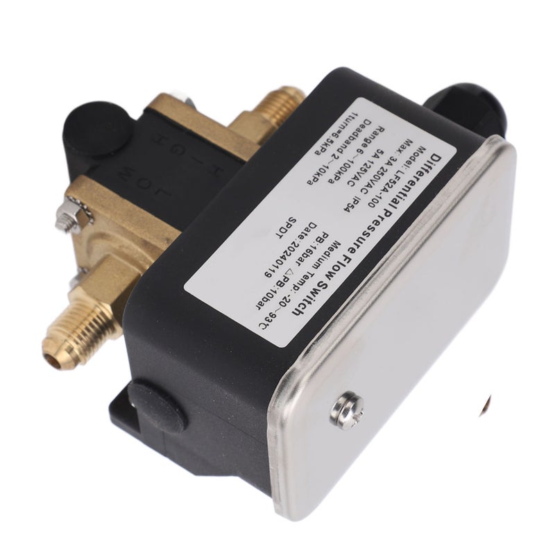 Differential Pressure Flow Switch Stainless Steel Adjustable 2 Wire 6‑100kpa 125VAC 250VAC - Image 2