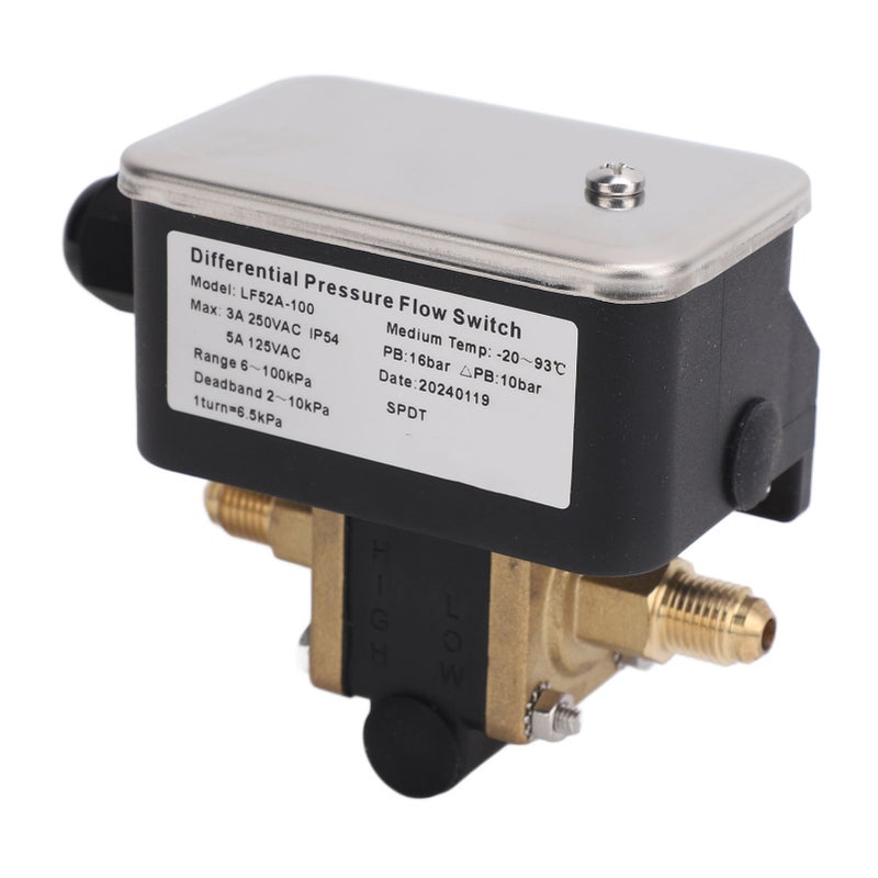 Differential Pressure Flow Switch Stainless Steel Adjustable 2 Wire 6‑100kpa 125VAC 250VAC - Image 3