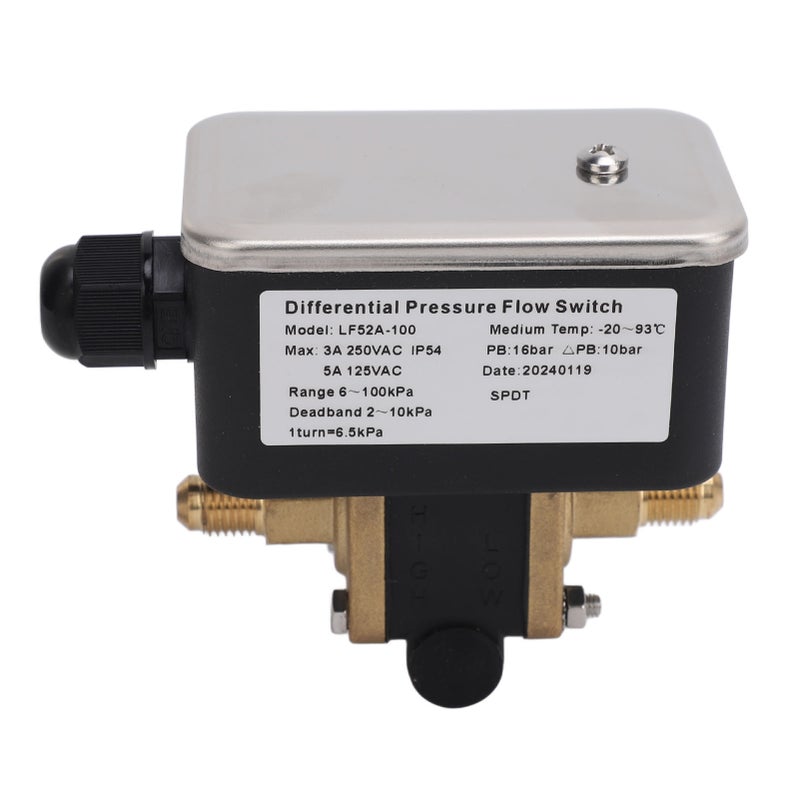 Differential Pressure Flow Switch Stainless Steel Adjustable 2 Wire 6‑100kpa 125VAC 250VAC - Image 4