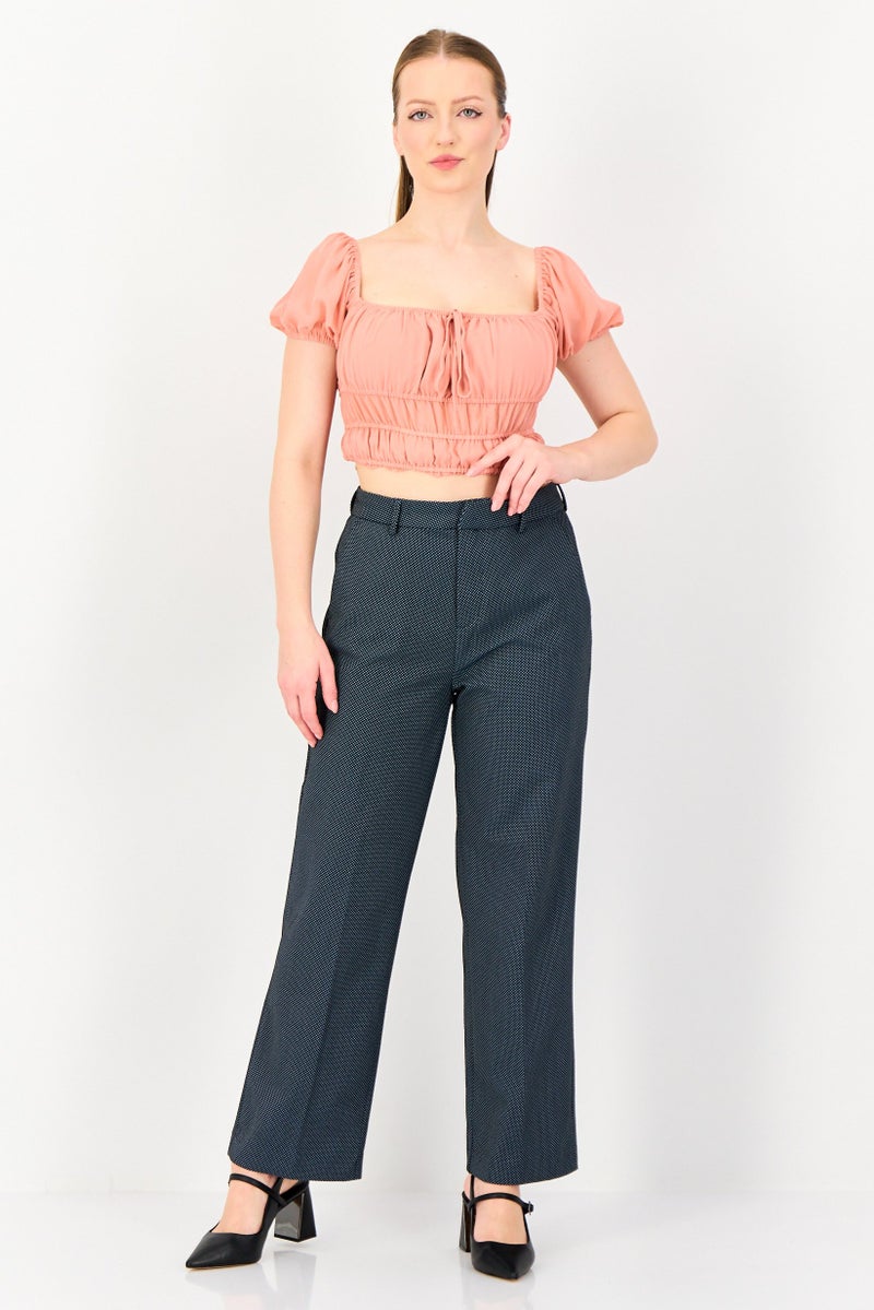 Reiko Women Cigarette Fit Micro Dot Dress Pants, Multicolor - Image 3