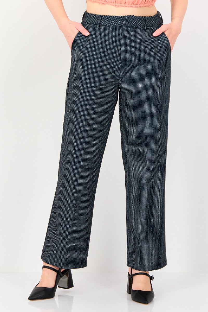 Reiko Women Cigarette Fit Micro Dot Dress Pants, Multicolor - Image 1