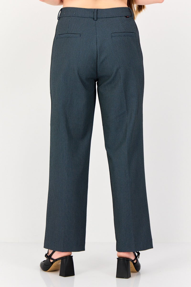 Reiko Women Cigarette Fit Micro Dot Dress Pants, Multicolor - Image 2