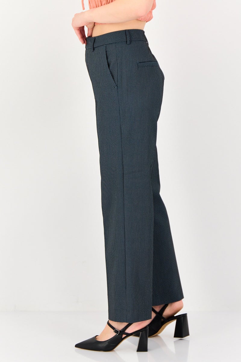 Reiko Women Cigarette Fit Micro Dot Dress Pants, Multicolor - Image 4