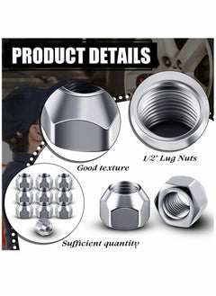SYOSI 20 Inch Trailer Lug Nuts 10 Pieces 509 Tire Lugs Wheel Nuts Wheel Trailer Lugs Tire Acorn Nut Silver Lug Nuts Open End Finish Lug Nuts for Trailers Tire Wheel Tire Screw Iron Rim Tire Nut  - Image 3