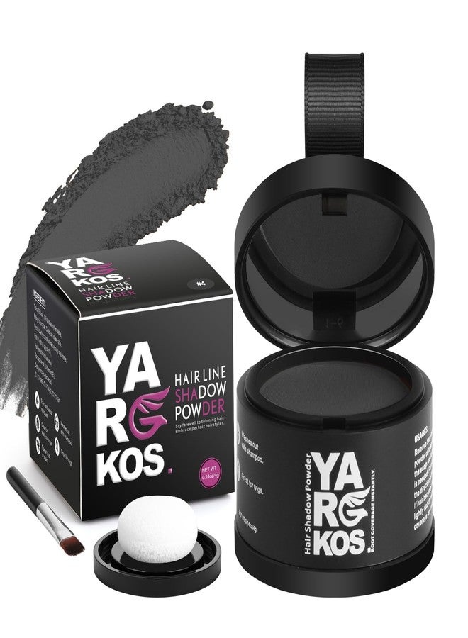 Yargkos Hairline Shadow Powder, Dark Gray, Root Touch Up Powder for Instantly Gray Hair Cover Up, Women Color Root Coverage for Thinning Grey, Mens Roots Concealer for Hair Loss Beard Line, #4 - Image 1