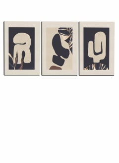 LOWHA Set Of 3 Framed Canvas Wall Arts Stretched Over Wooden Frame, Abstract Paintings, For Home, Living Room, Office Decor  - Image 4