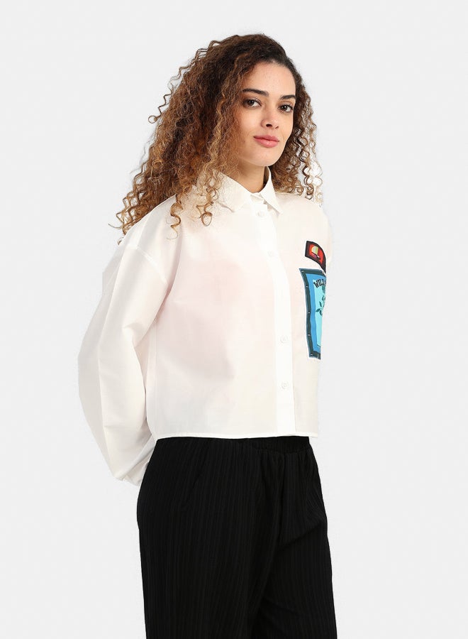 Carina Printed Cotton Blend Shirt - Image 3