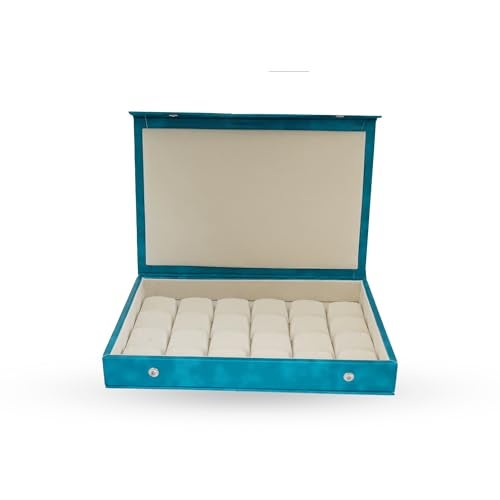 DigiRake Earrings Organizer Box for Women – Teal Rexine Jewelry Storage with 24 Slots for Studs, Jhumkas & Gold Earrings – Ideal for Travel & Gifting - Image 5