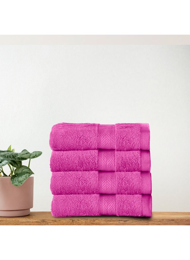 Rest Face Towel Set Of 4 Fuchsia Pink Cotton Face Towel 30X30Cm , 12X12 Inch Luxury Face Cleansing Towel Soft Absorbent Lightweight Washable Quick Dry Spa Quality Beach Face Towel - Image 1