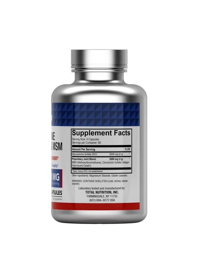 تي إن فيتامينس فيتامينات جلوكوزامين وكوندرويتين وميثيل سلفونيل ميثان (4000 مجم - 240 كبسولة) للرجال والنساء | مركب مكمل لدعم المفاصل* | قوة أكثر من ثلاثة أضعاف! | غير معدل وراثيًا | تم إنتاجه في الولايات المتحدة الأمريكية - Image 2