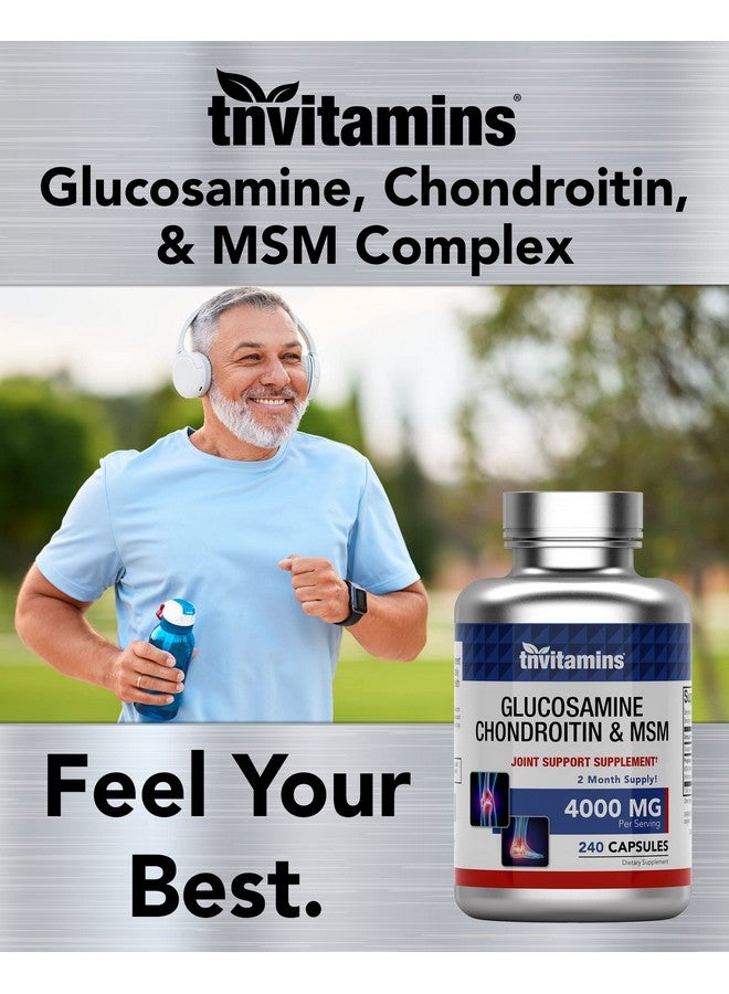 تي إن فيتامينس فيتامينات جلوكوزامين وكوندرويتين وميثيل سلفونيل ميثان (4000 مجم - 240 كبسولة) للرجال والنساء | مركب مكمل لدعم المفاصل* | قوة أكثر من ثلاثة أضعاف! | غير معدل وراثيًا | تم إنتاجه في الولايات المتحدة الأمريكية - Image 5