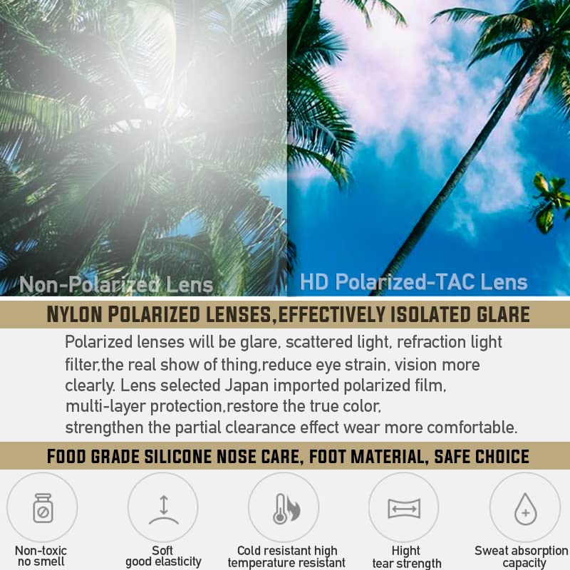 JULI Eyewear JULI Sports Polarized Sunglasses for Men Women Tr90 Rimless Frame for Running Fishing Golf Surf Driving(Black) - Image 2