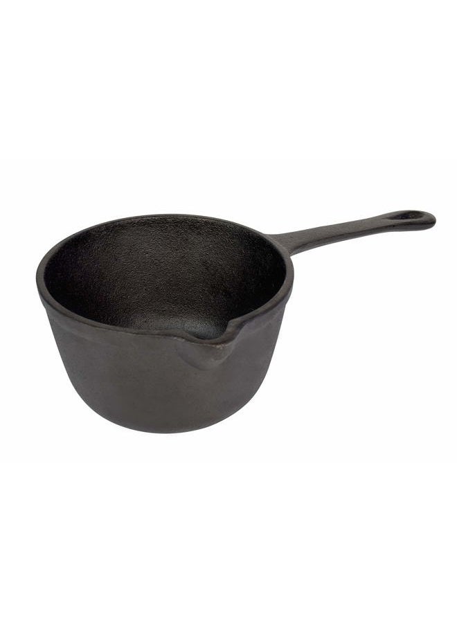 Jim Beam Pre-Seasoned Heavy Duty Construction Cast Iron Basting Pot for Grilling and Oven, Large, Black - Image 1