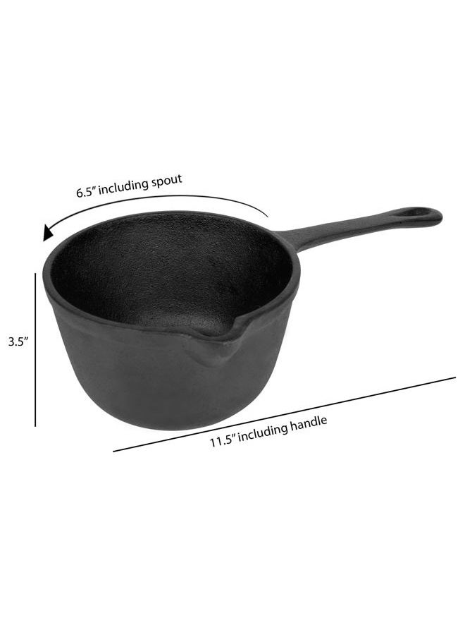 Jim Beam Pre-Seasoned Heavy Duty Construction Cast Iron Basting Pot for Grilling and Oven, Large, Black - Image 2