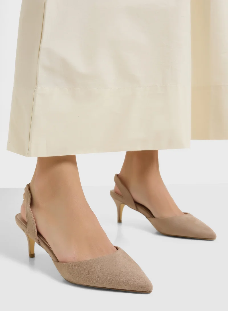 Spot-On Mid Heel Pump With Slingback