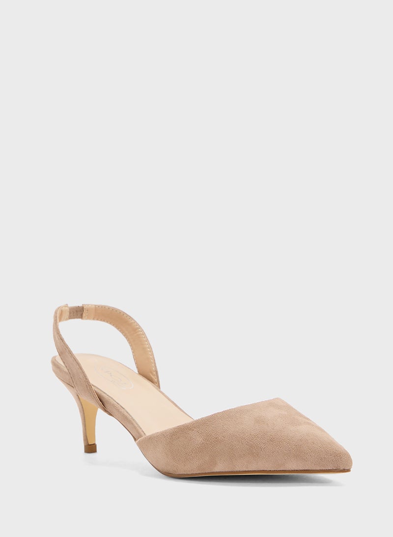 Spot-On Mid Heel Pump With Slingback - Image 2