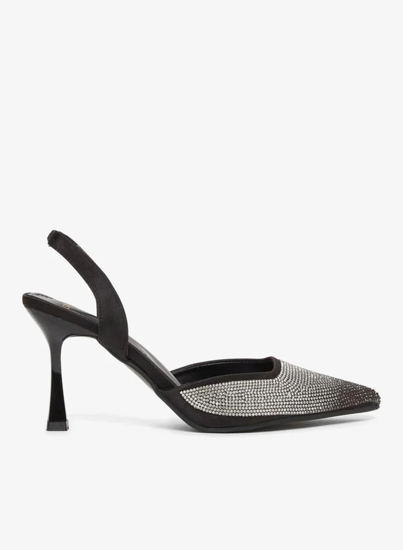 Styli Styli Embellished Ankle Strap Stiletto Heel Shoes