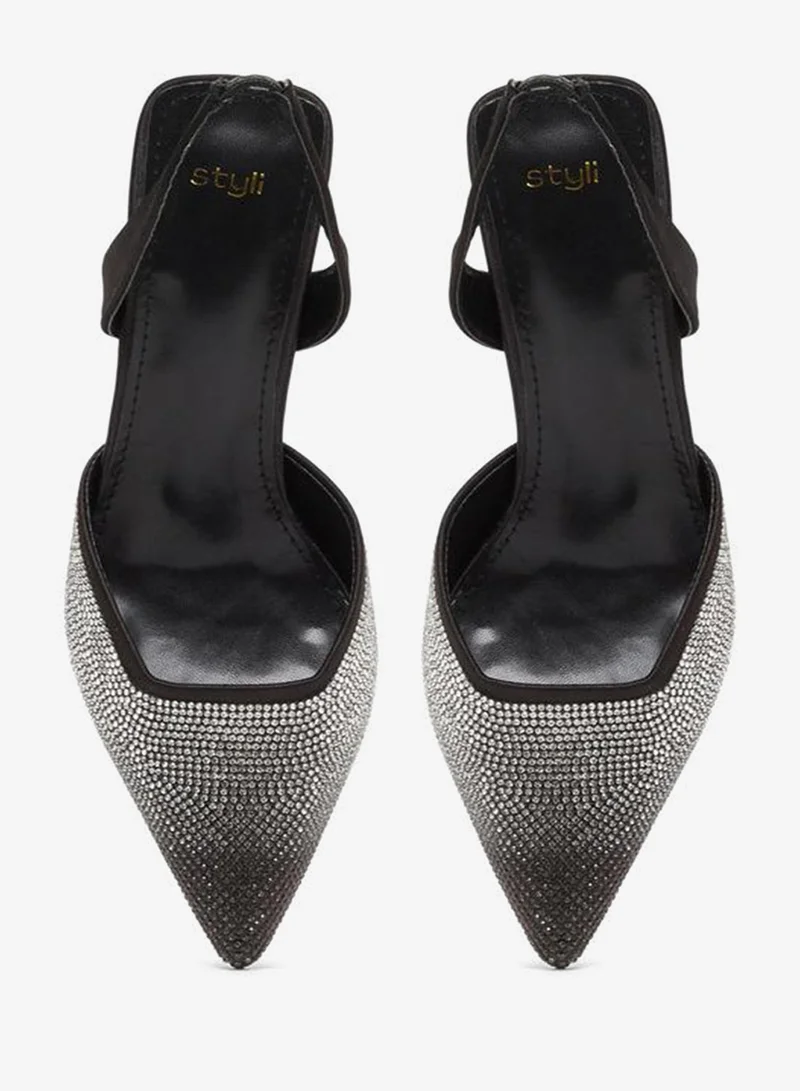 Styli  Styli Embellished Ankle Strap Stiletto Heel Shoes for Women | Best Price UAE