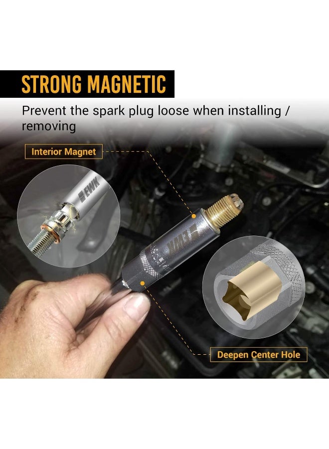 EWK 14mm 12 Point Thin Wall Magnetic Spark Plug Socket for BMW, Mini Cooper, Nissan, Infiniti - Image 4