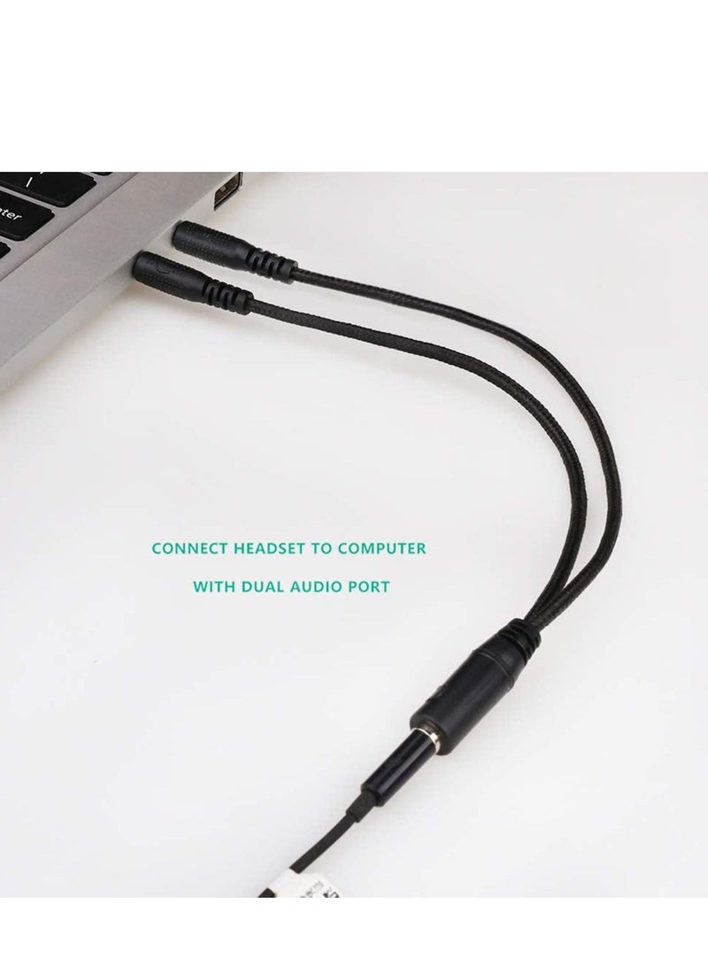 Y&D Headset Splitter Headphone Microphone Adapter 3.5mm for Audio Stereo and MIC Phones Computers MP3 Tablet -22CM - Image 4