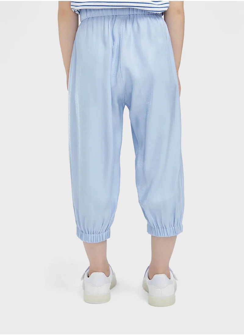 Balabala Girls Pleated Cropped Pants