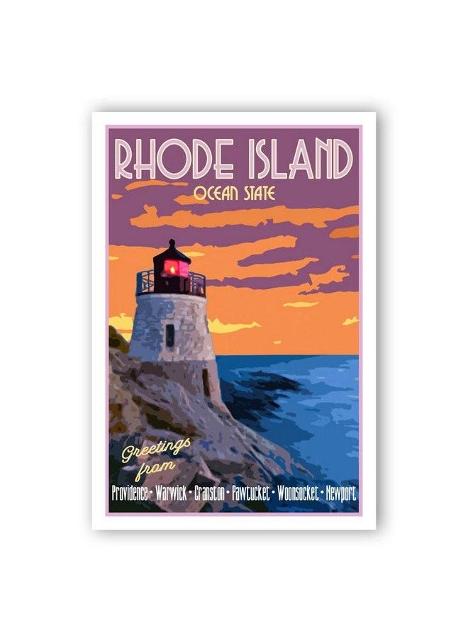 Postcard Fair Rhode Island Travel Poster Postcard Set Of 20 Identical Postcards. Ri State Vintage Style Travel Poster Post Cards. Made In Usa.  - Image 1
