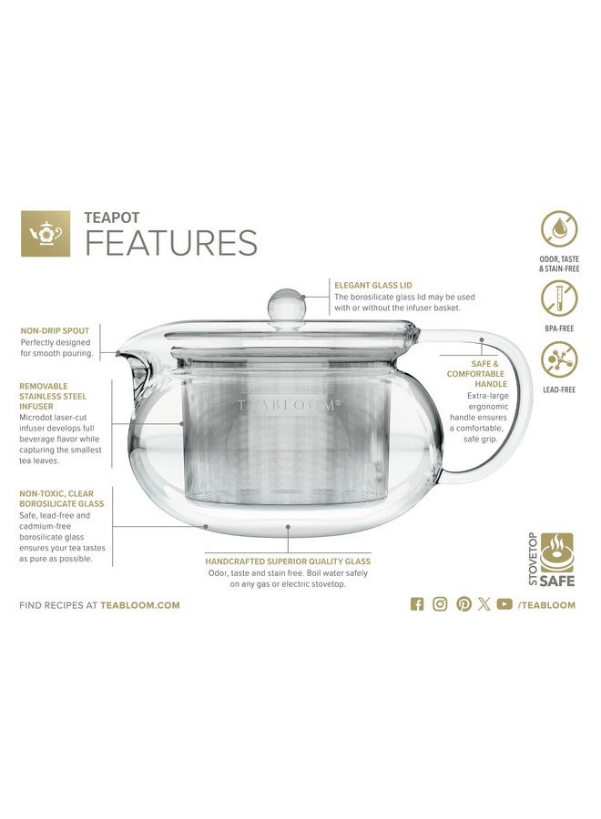 Teabloom Kyoto 2-in-1 Tea Kettle and Tea Maker - Glass Teapot with Removable Loose Tea Infuser - Tea Connoisseur's Choice - Image 4