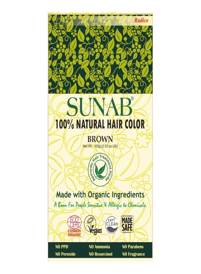Radico Sunab Brown Hair Colour - 100% Natural & Safe for sensitive and allergic scalp (100g) - Image 2