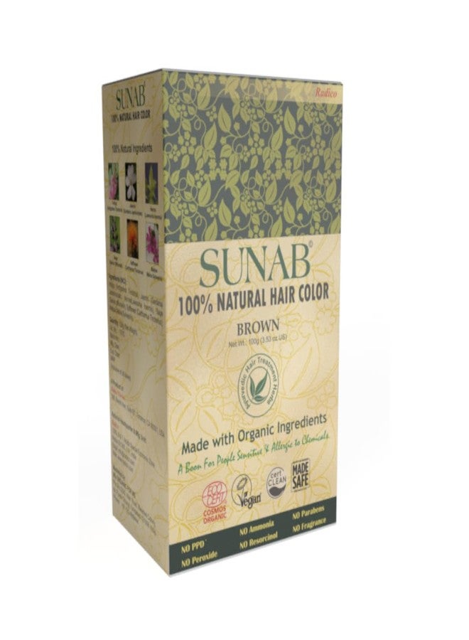 Radico Sunab Brown Hair Colour - 100% Natural & Safe for sensitive and allergic scalp (100g) - Image 1