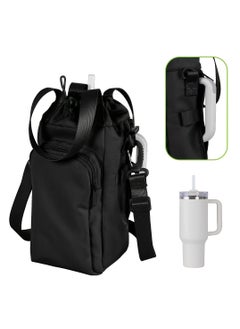 Verci Durable u0026 Waterproof Tumbler Carrier Bag with Phone Pocket and Adjustable Crossbody Strap - Perfect for Hands-Free Travel u0026 Outdoor Sports, Fits stanley 40/30oz Bottles, stanley cup accessor  - Image 1