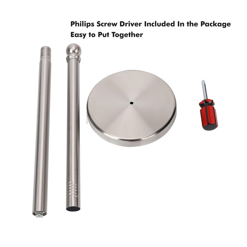 exilon Toilet Paper Holder Stand Holding Up to 5 Paper Rolls, Free-Standing Spare Rolls Storage Holder, Stainless Steel (Brushed Nickel) - Image 5