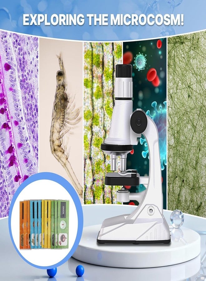 PN AVAN Kids Microscope Kit 1200X Zoom with 44PCS Slides Set | Educational Science Toy for Boys & Girls | Beginner Student Microscope with LED Light, Lab Accessories & Storage Case | STEM Learning Kit - Image 4