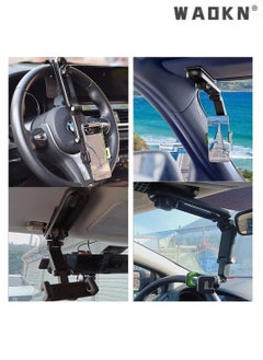 WAOKN Car Phone Holder for Sun Visor, 1080° Rotatable Sun Visor Car Phone Mount Foldable Dashboard Phone Holder for Car, Universal Adjustable Spring Clip Car Cell Phone Stand for All Phone  - Image 5