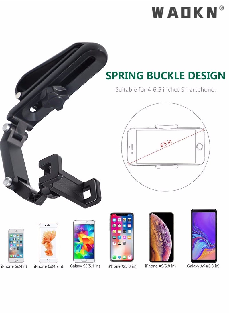 WAOKN - Car Phone Holder for Sun Visor, 1080° Rotatable Sun Visor Car Phone Mount Foldable Dashboard Phone Holder for Car, Universal Adjustable Spring Clip Car Cell Phone Stand for All Phone - Image 1