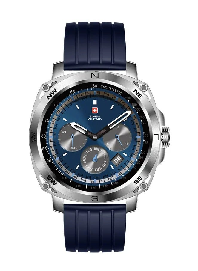 SWISS MILITARY Swiss Military DOM4 Smartwatch – Blue Silicone Strap | AMOLED Display, Health Tracking, Wireless Charging & Built-in Compass  - Image 2