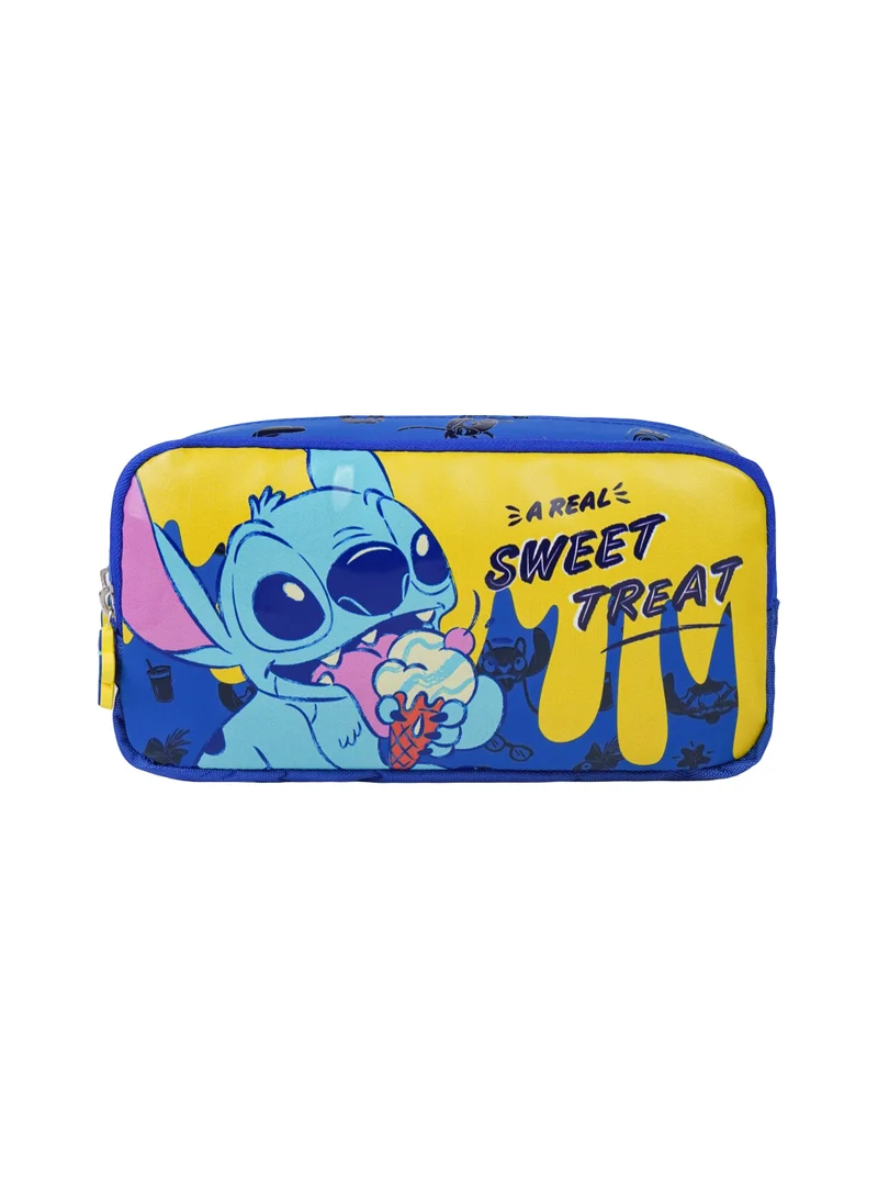 ديزني Disney Stitch Regular Pencil Case | Lilo & Stitch Double Zipper Pencil Pouch for Kids | Large Capacity School Stationery Organizer | Durable Pencil Case for School & Travel