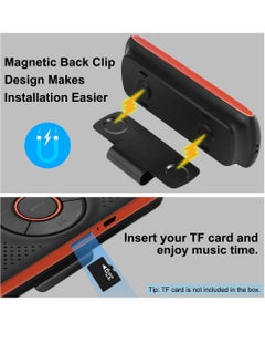 KASTWAVE Bluetooth Handsfree Speakerphone for Cell Phone, Wireless Car Kit Music Player Adapter with Back-Clip Portable Bluetooth Speaker for Home Sport Outdoor, Work with Siri Google Assistant TF Card  - Image 4