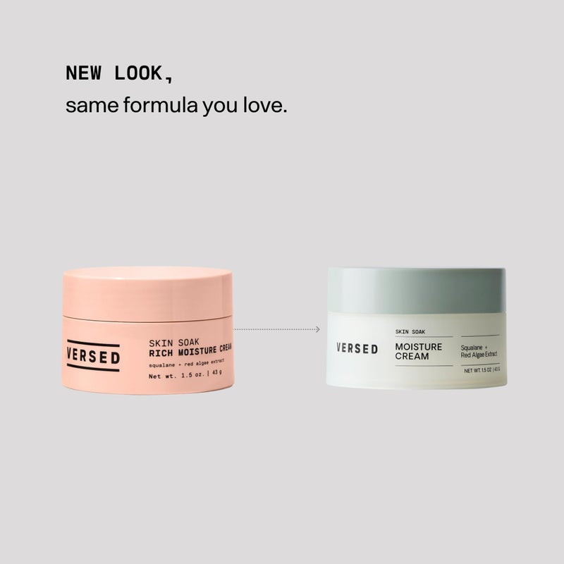 Versed Skin Soak Rich Moisture Face Cream - Daily Facial Moisturizer with Squalane Oil, Hyaluronic Acid, Vitamin E + Red Algae - Smooth, Non-Greasy Night Cream for Aging, Dry Skin - Vegan (1.5 oz) - Image 3